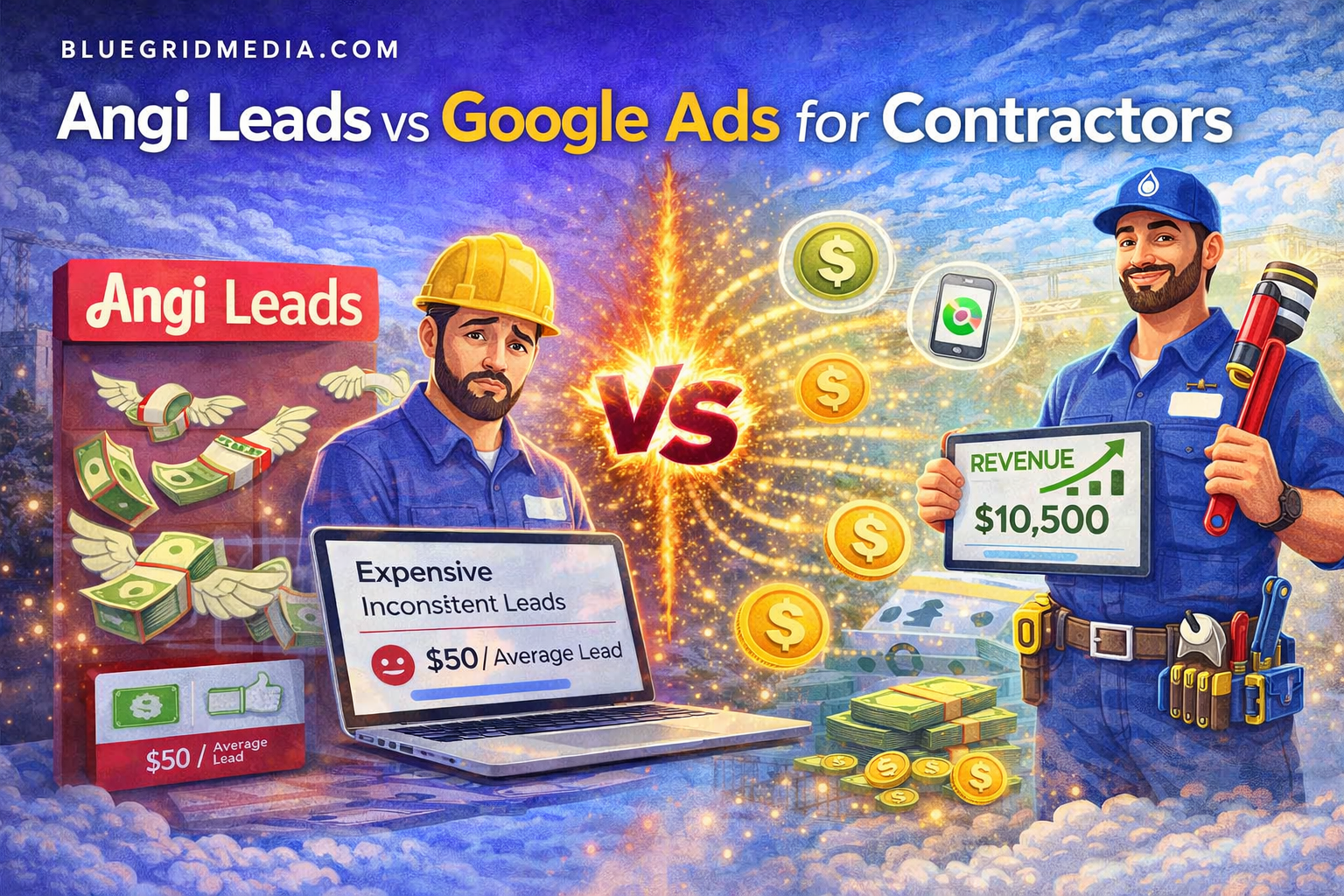 Angi leads vs Google Ads for contractors comparison
