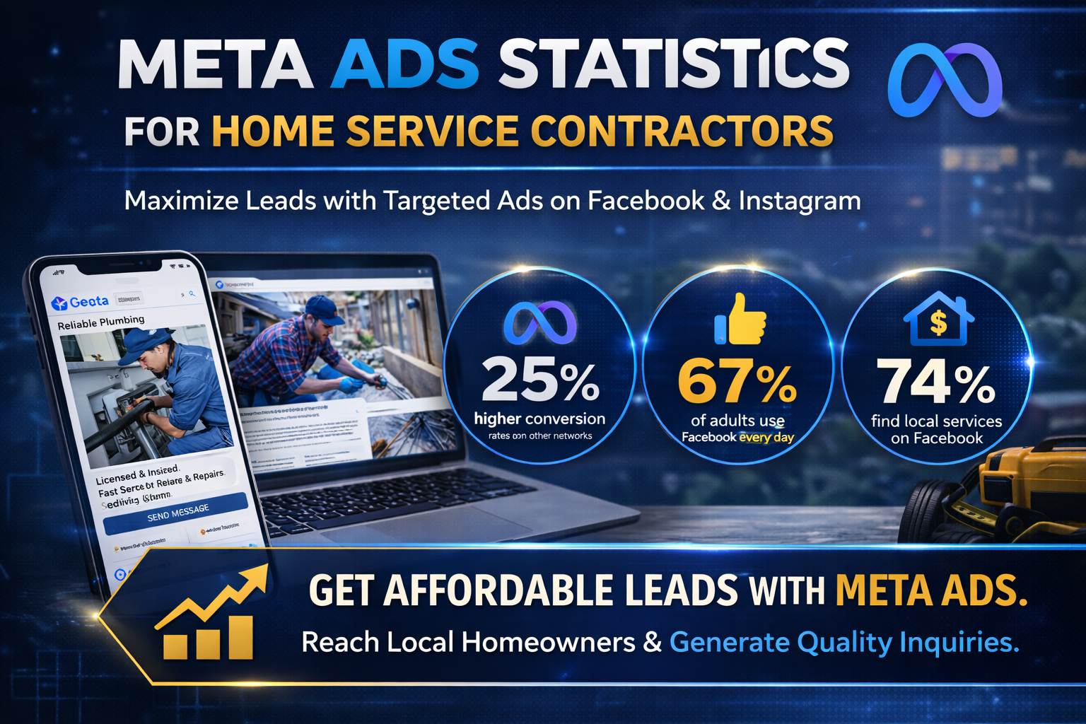 Meta Ads statistics for home service contractors 2026