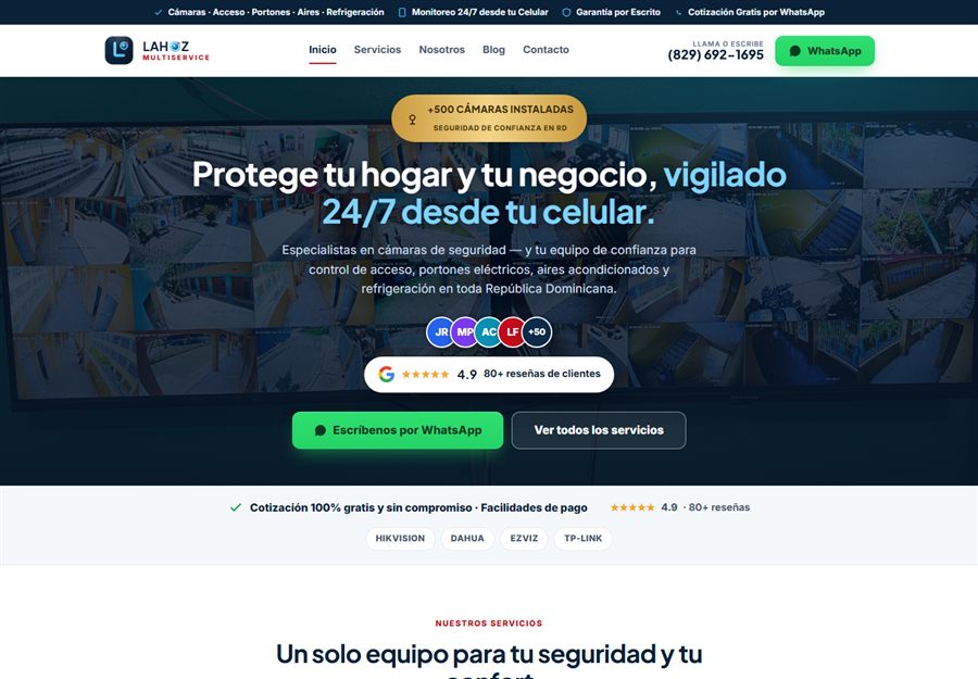 Lahoz Multiservice security company website built by Blue Grid Media